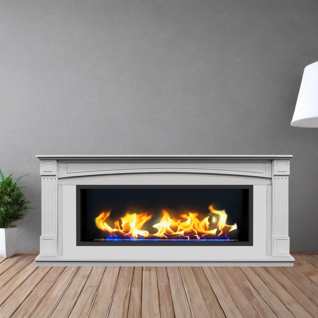 Биокамин в линейном портале "Русский огонь" Честер с защитным стеклом по цене 100 600 руб.