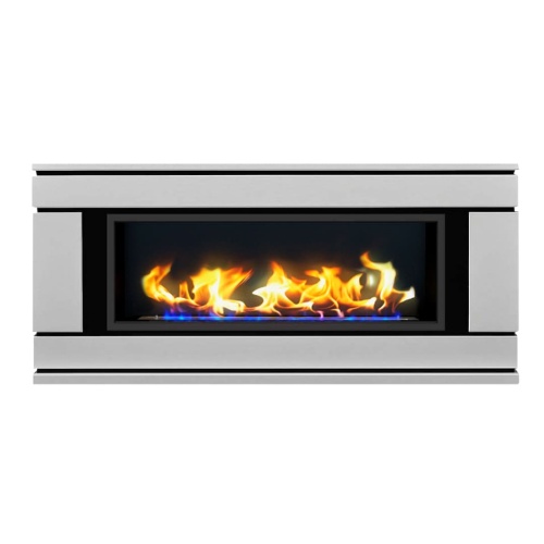 Биокамин в линейном портале "Русский огонь" Вега с защитным стеклом