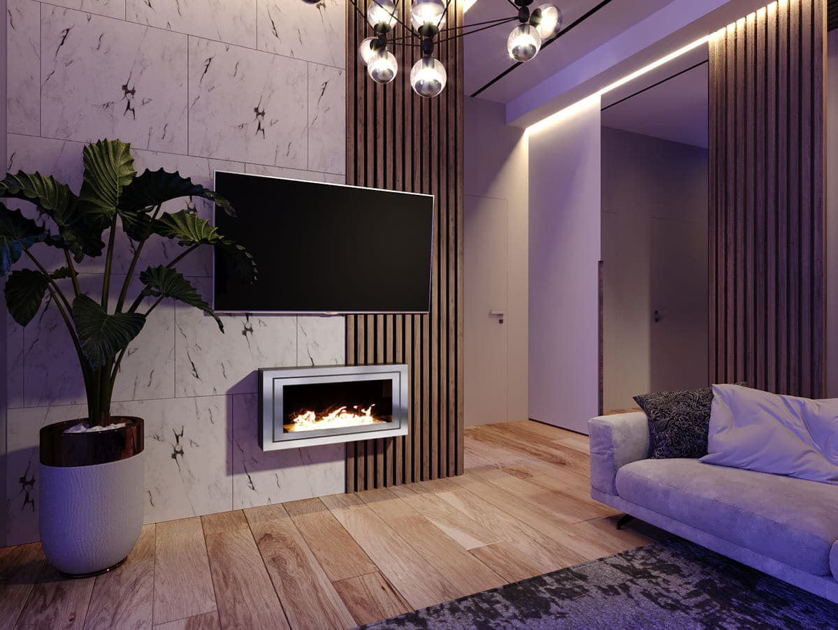 Биокамин "Русский огонь" Стенли 800N настенный с защитным и декоративным стеклом по цене 40 550 руб.