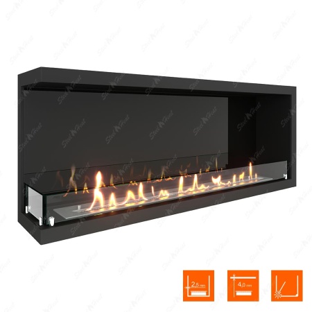 Биокамин угловой SteelHeat Leader 1200 левый стекло + стемалит по цене 57 137 руб.